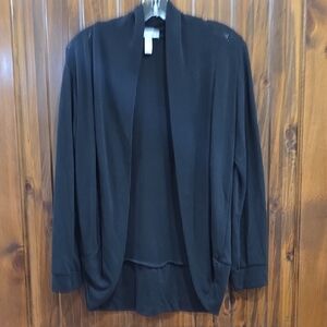 Ambiance Black Open Front Cardigan